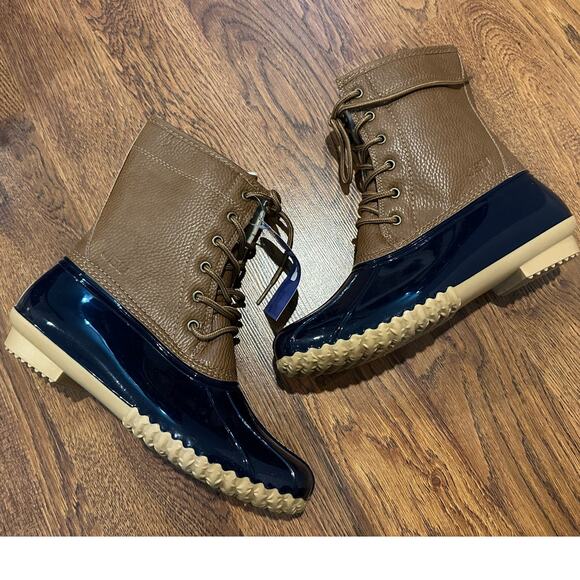 JBU by Jambu Women's Maplewood Duck Boots Blue/Brown Size 9 NWOB Waterproof - Picture 1 of 10